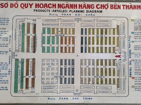 Sơ đồ chợ Bến Thành Quận 1