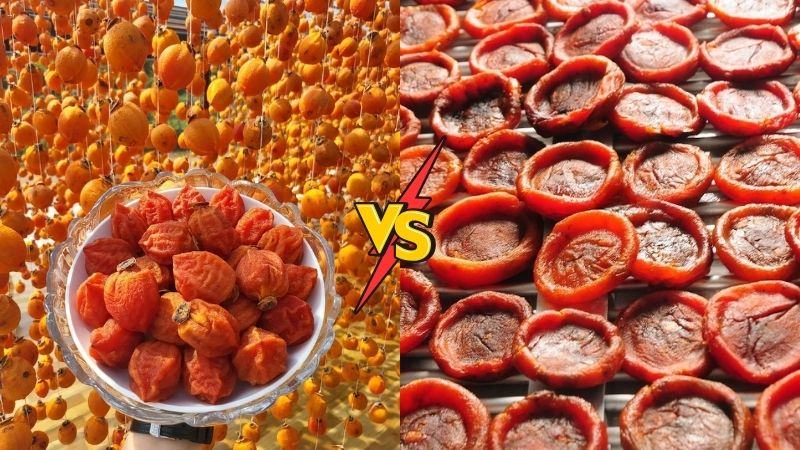 Hồng treo gió đà lạt và hồng sấy dẻo 