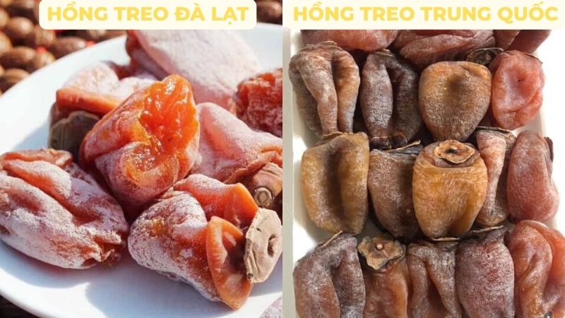 Cách phân biệt hồng treo gió Đà Lạt và hồng treo gió Trung Quốc