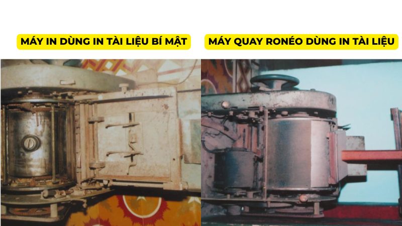 máy in ronéo dùng để in hàng ngàn tài liệu tuyên truyền cách mạng