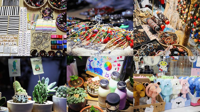 Các loại đồ handmade được bày bán tại chợ đêm Đà Nẵng Helio