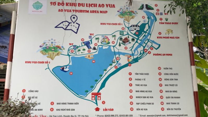 Bản đồ Ao Vua Ba Vì Hà Nội