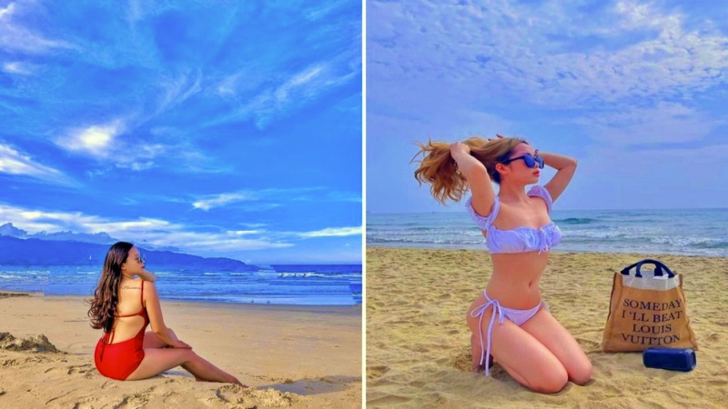 Tại bãi tắm này bạn có thể thoải mái thả dáng chụp hình