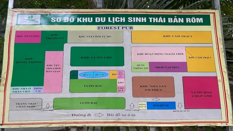 Sơ đồ khu du lịch sinh thái Bản Rõm