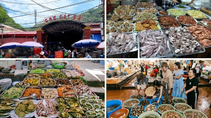 Các món hải sản cực hấp dẫn tại chợ đêm Cát Bà