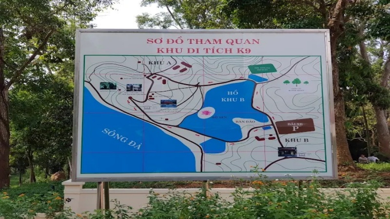 Sơ đồ tham quan khu di t&iacute;ch K9 Đ&aacute; Ch&ocirc;ng