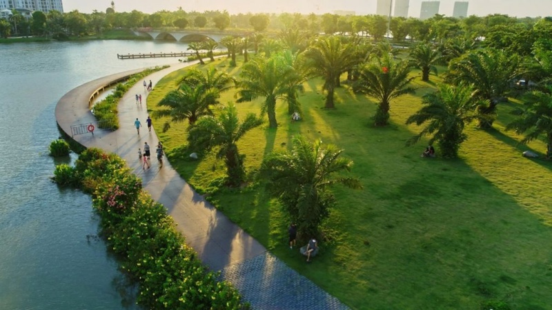Một buổi sáng tại công viên Hồ Thiên Nga Ecopark